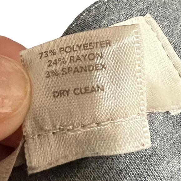 LOFT SIZE 8 Gray Jersey Knit Black Stripe Side Zip A-Line Short Skirt - Picture 5 of 9